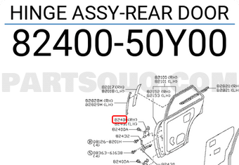 Nissan 8240050Y00 HINGE ASSY-REAR DOOR