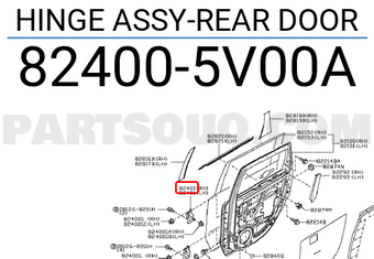 Nissan 824005V00A HINGE ASSY-REAR DOOR
