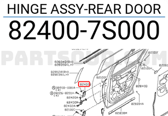 Nissan 824007S000 HINGE ASSY-REAR DOOR