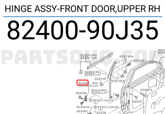 Nissan 8240090J35 HINGE ASSY-FRONT DOOR,UPPER RH