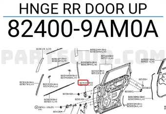 Nissan 824009AM0A HNGE RR DOOR UP