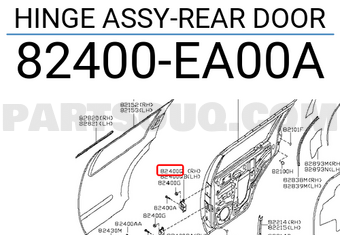Nissan 82400EA00A HINGE ASSY-REAR DOOR