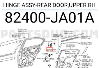 Nissan 82400JA01A HINGE ASSY-REAR DOOR,UPPER RH
