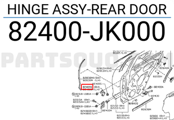 Nissan 82400JK000 HINGE ASSY-REAR DOOR