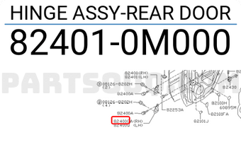 Nissan 824010M000 HINGE ASSY-REAR DOOR