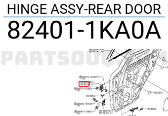 Nissan 824011KA0A HINGE ASSY-REAR DOOR