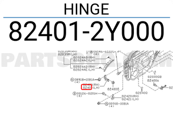 Nissan 824012Y000 HINGE