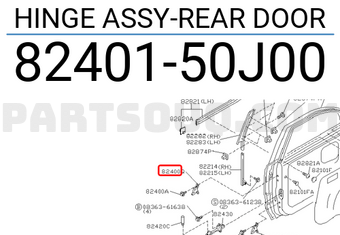 Nissan 8240150J00 HINGE ASSY-REAR DOOR
