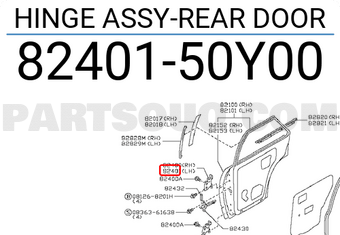 Nissan 8240150Y00 HINGE ASSY-REAR DOOR