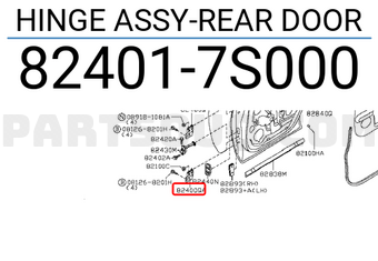 Nissan 824017S000 HINGE ASSY-REAR DOOR