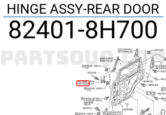 Nissan 824018H700 HINGE ASSY-REAR DOOR