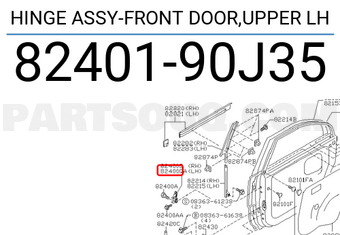 Nissan 8240190J35 HINGE ASSY-FRONT DOOR,UPPER LH