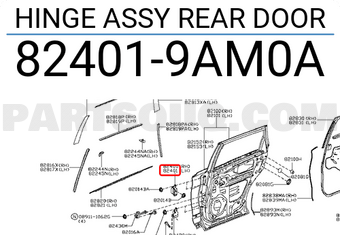 Nissan 824019AM0A HINGE ASSY REAR DOOR