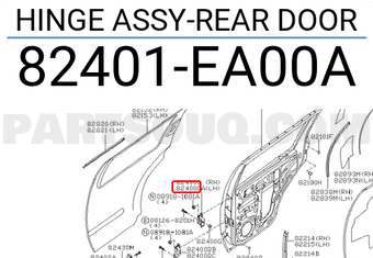 Nissan 82401EA00A HINGE ASSY-REAR DOOR