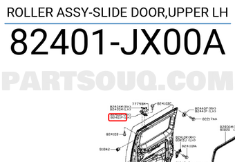 Nissan 82401JX00A ROLLER ASSY-SLIDE DOOR,UPPER LH
