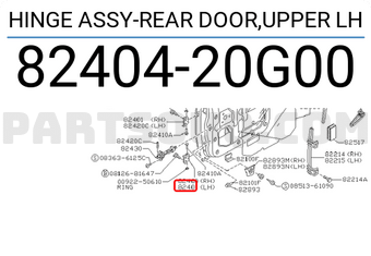 Nissan 8240420G00 HINGE ASSY-REAR DOOR,UPPER LH