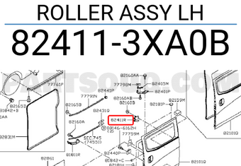 Nissan 824113XA0B ROLLER ASSY LH