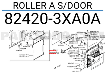 Nissan 824203XA0A ROLLER A S/DOOR