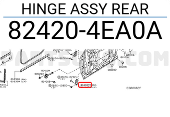 Nissan 824204EA0A HINGE ASSY REAR
