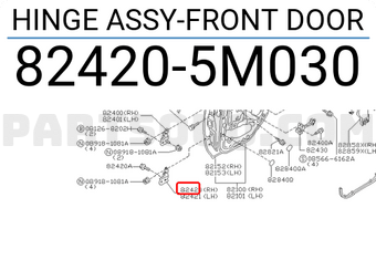 Nissan 824205M030 HINGE ASSY-FRONT DOOR