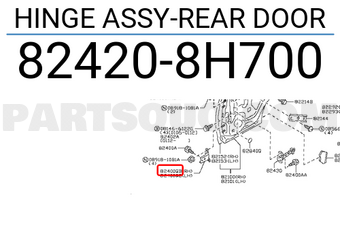 Nissan 824208H700 HINGE ASSY-REAR DOOR
