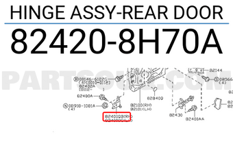 Nissan 824208H70A HINGE ASSY-REAR DOOR
