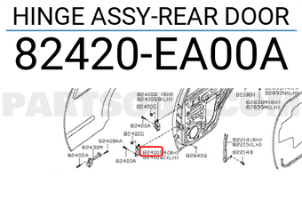 Nissan 82420EA00A HINGE ASSY-REAR DOOR