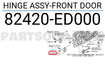 Nissan 82420ED000 HINGE ASSY-FRONT DOOR