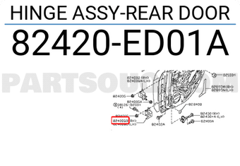 Nissan 82420ED01A HINGE ASSY-REAR DOOR