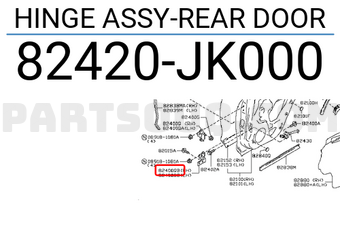 Nissan 82420JK000 HINGE ASSY-REAR DOOR