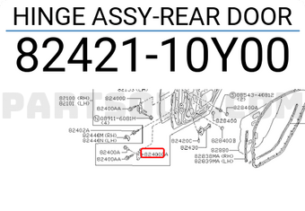 Nissan 8242110Y00 HINGE ASSY-REAR DOOR