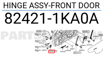 Nissan 824211KA0A HINGE ASSY-FRONT DOOR