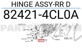 Nissan 824214CL0A HINGE ASSY-RR D