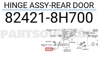 Nissan 824218H700 HINGE ASSY-REAR DOOR