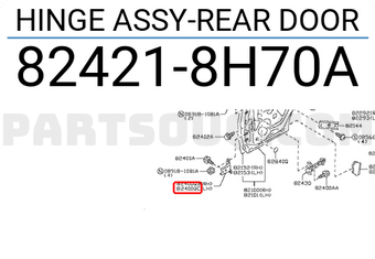 Nissan 824218H70A HINGE ASSY-REAR DOOR