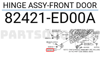 Nissan 82421ED00A HINGE ASSY-FRONT DOOR