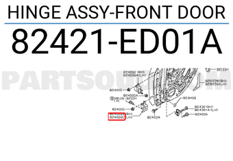 Nissan 82421ED01A HINGE ASSY-FRONT DOOR