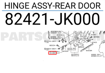 Nissan 82421JK000 HINGE ASSY-REAR DOOR
