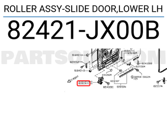 Nissan 82421JX00B ROLLER ASSY-SLIDE DOOR,LOWER LH