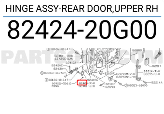 Nissan 8242420G00 HINGE ASSY-REAR DOOR,UPPER RH