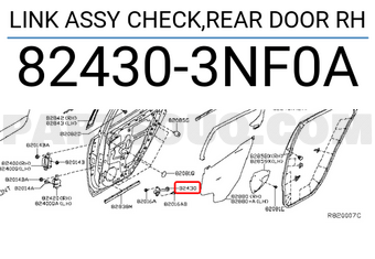 Nissan 824303NF0A LINK ASSY CHECK,REAR DOOR RH