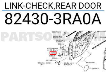 Nissan 824303RA0A LINK-CHECK,REAR DOOR