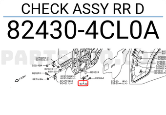 Nissan 824304CL0A CHECK ASSY RR D