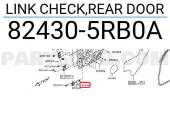 Nissan 824305RB0A LINK CHECK,REAR DOOR