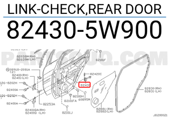 Nissan 824305W900 LINK-CHECK,REAR DOOR