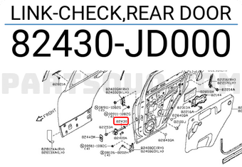 Nissan 82430JD000 LINK-CHECK,REAR DOOR