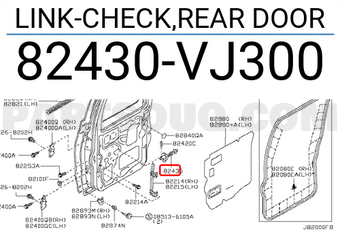 Nissan 82430VJ300 LINK-CHECK,REAR DOOR