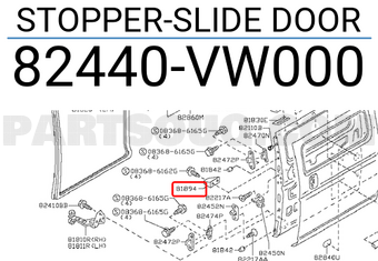 Nissan 82440VW000 STOPPER-SLIDE DOOR