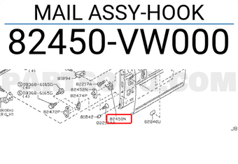 Nissan 82450VW000 MAIL ASSY-HOOK