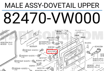 Nissan 82470VW000 MALE ASSY-DOVETAIL UPPER